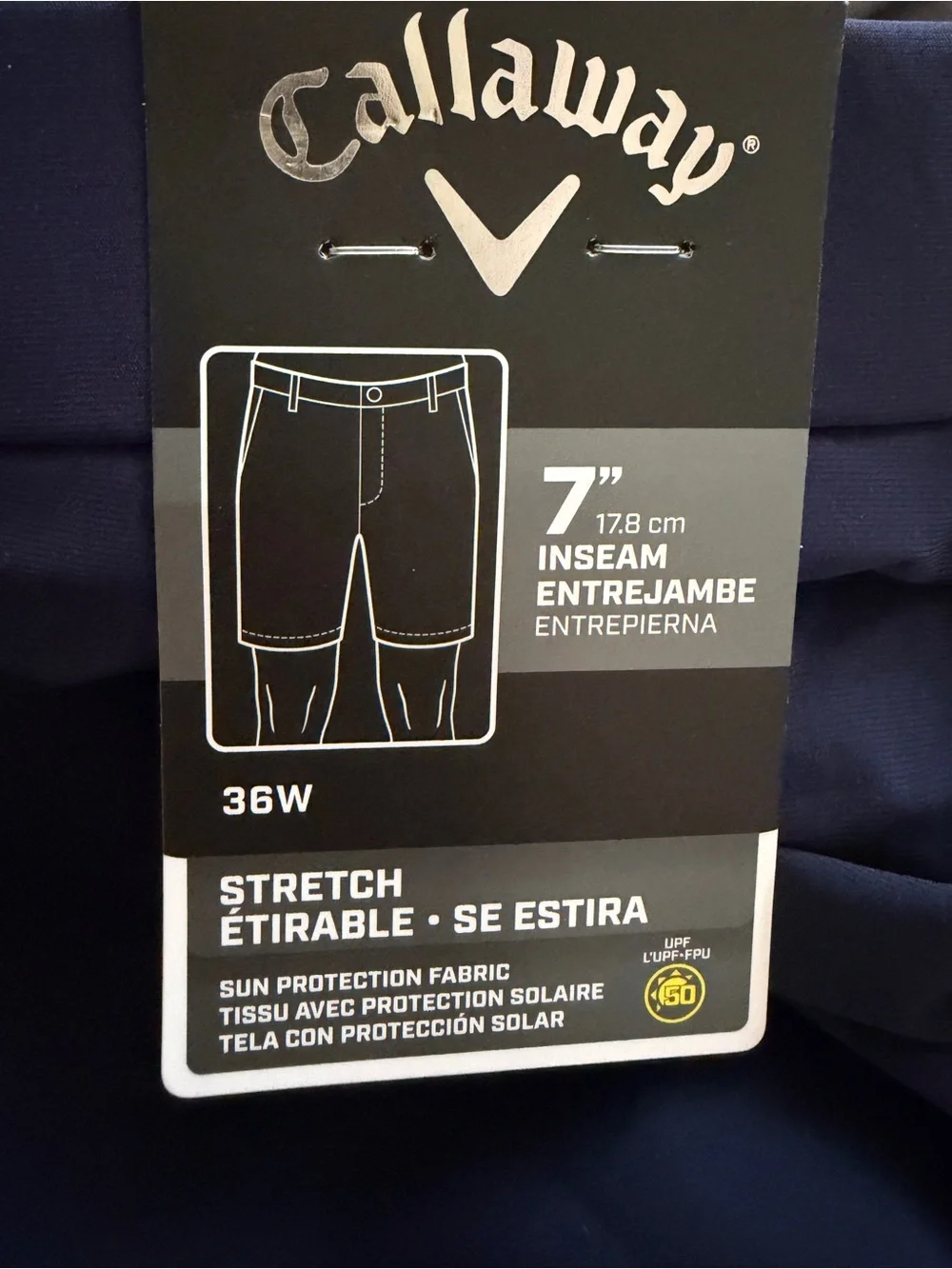 NWT Callaway Mens Golf Shorts Navy Blue 7